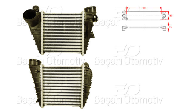 Volkswagen Golf 4 Bora Audi A3 1998 ve Sonrası Uyumlu Turbo Radyatörü (Intercooler)
