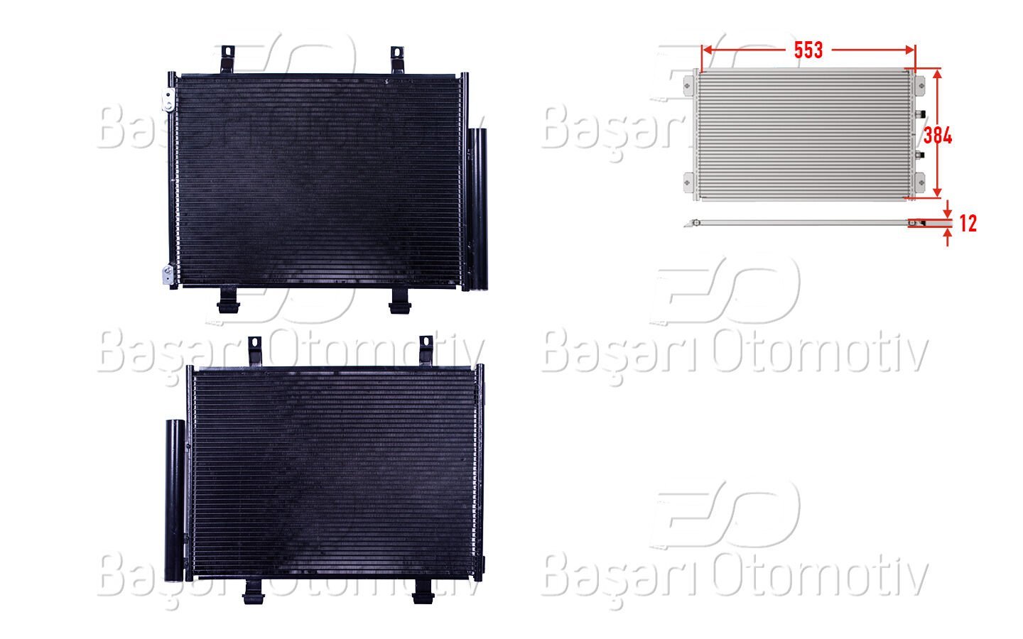 Suzuki 4 1.2 2010 Sonrası Suzuki 4 1.3 2010 Sonrası Suzuki 4 1.6 2012 Sonrası Klima Radyatörü 553X384X12