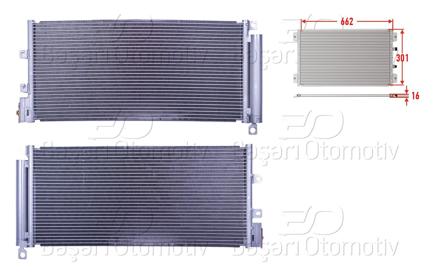 Fiat Linea 2007-2018 Klima Radyatörü 662x301x16