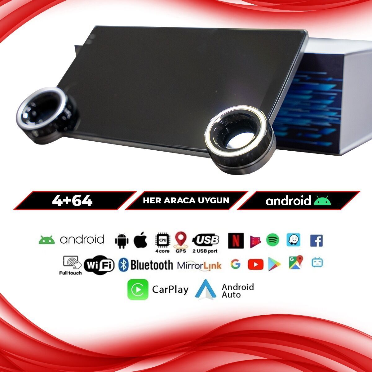 Diamond Multimedya Ekran 4+64Gb Carplay+And.Auto