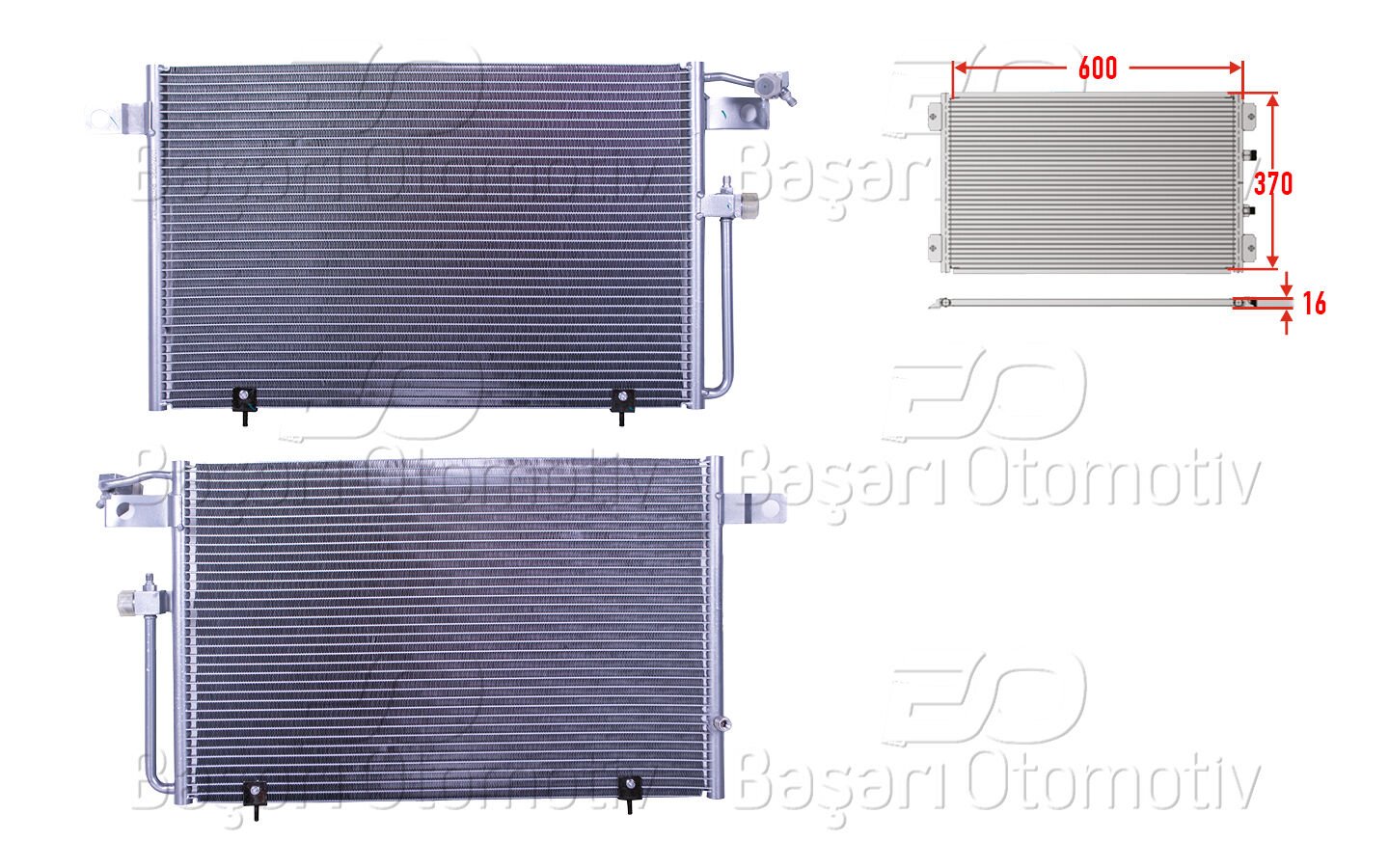 Audi 100 C4 2.4 1991-1994 / A6 1.8 2.5 TDI 1994-1997 Klima Radyatörü (600x370x16 mm)