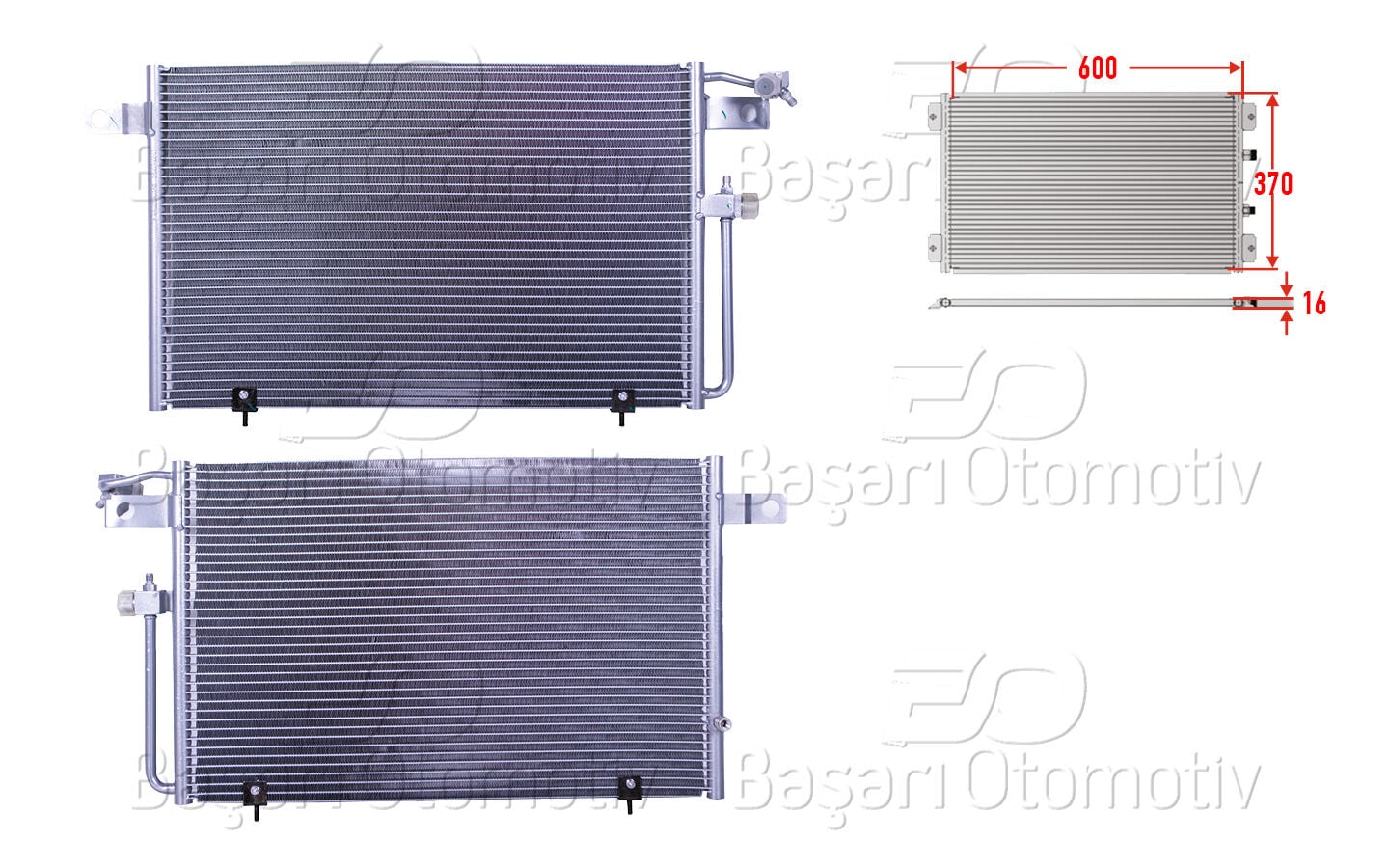 Audi 100 C4 2.4 1991-1994 / A6 1.8 2.5 TDI 1994-1997 Klima Radyatörü (600x370x16 mm)