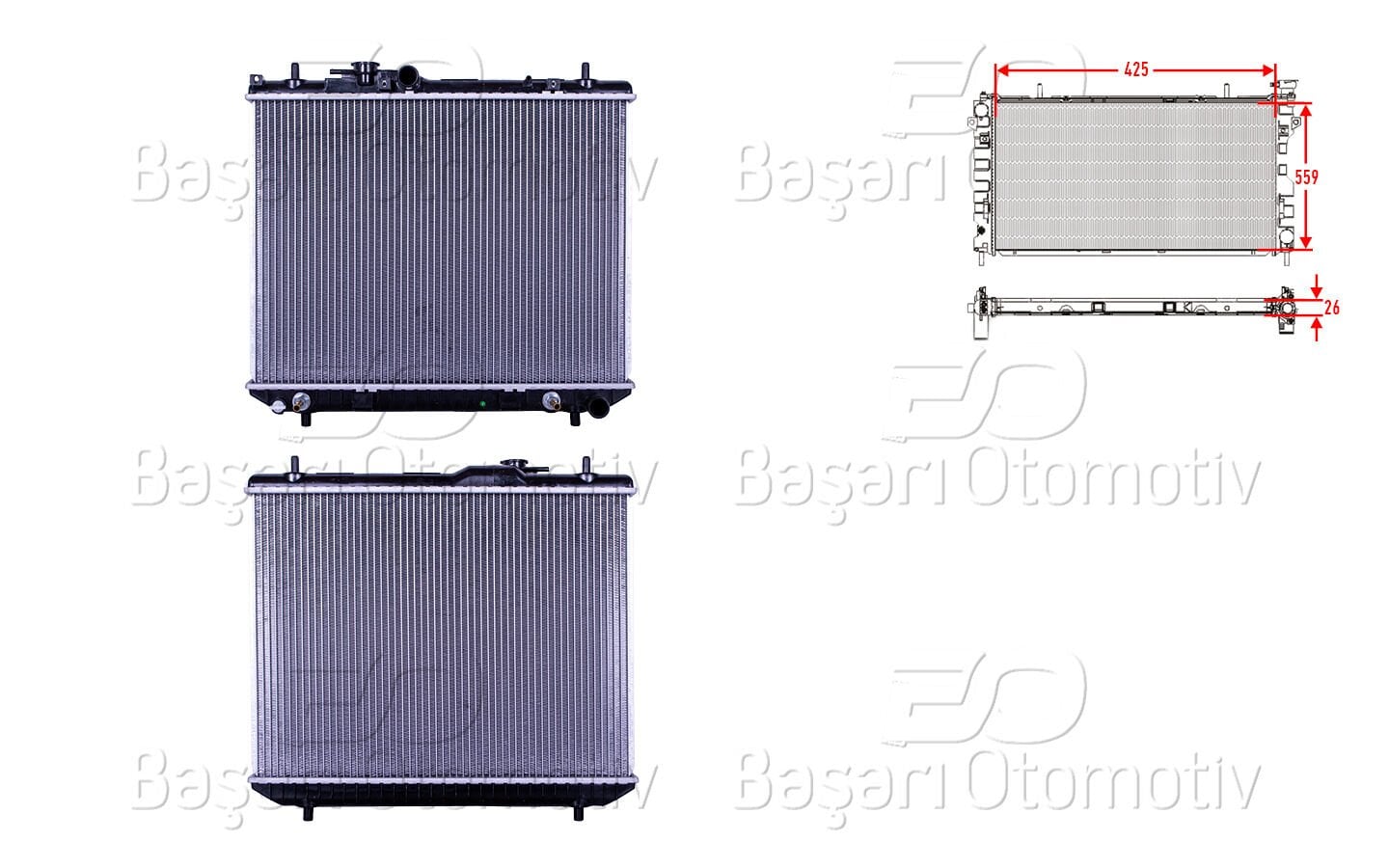 Daihatsu Terios 1998-2005 Su Radyatörü Brazing AT 425x559x26 mm