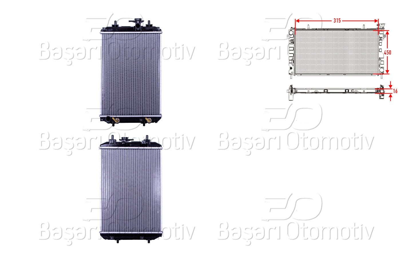 Daihatsu Materia 2006-2012 Su Radyatörü Brazing At 315x450x26 mm