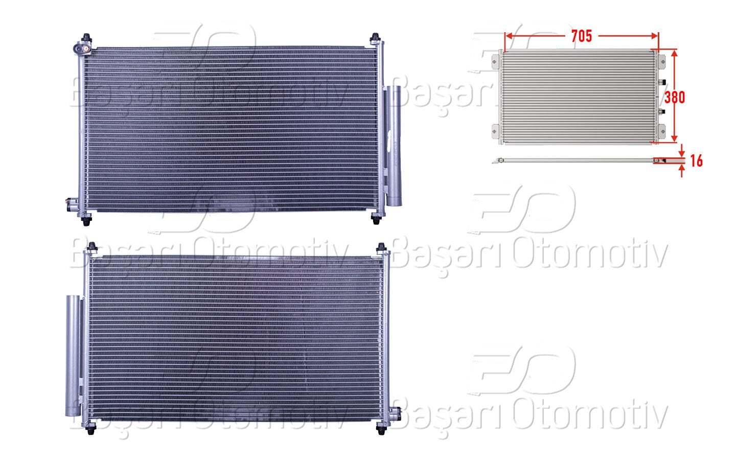 Honda CR-V 2012-2016 Klima Radyatörü 705x380x16