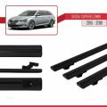 Skoda Superb 3 (3V) Combi Pre-Facelift 2015-2019 Arası ile Uyumlu BASIC Model Ara Atkı Tavan Barı Siyah 3 Adet
