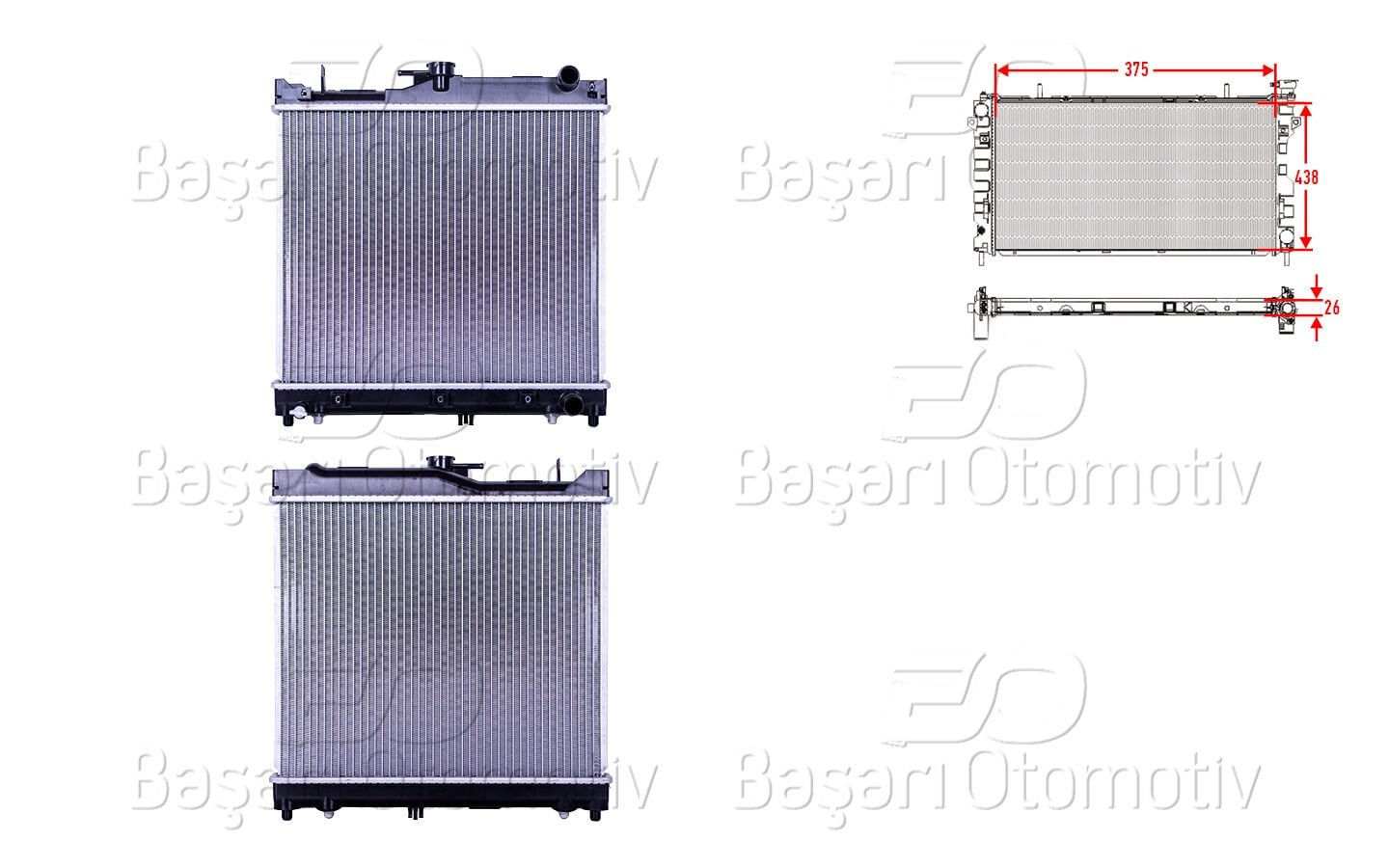 Suzuki Jimny 1998 Su Radyatörü Brazing AT 375x438x26