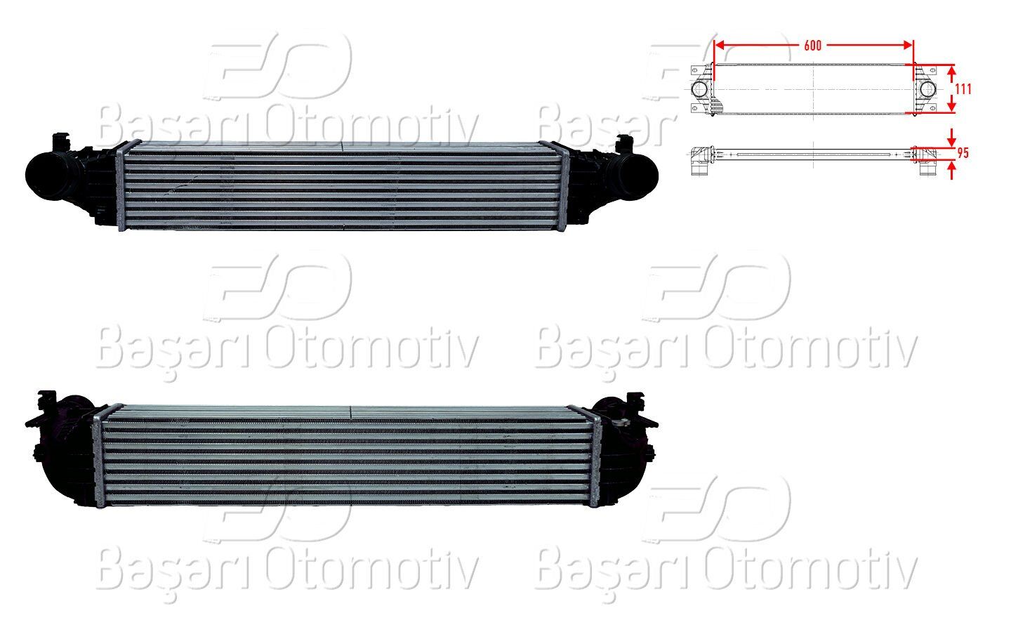 Opel Astra K 1.4 T 2015 Sonrası Turbo Radyatörü Intercooler 600X111X95