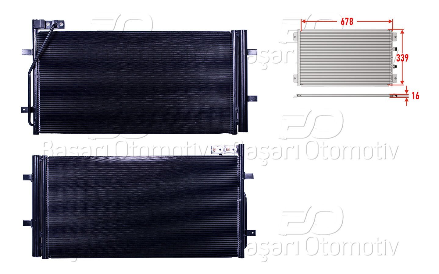 Audi Q3 1.4 TFSI 2.0 TDI 2.0 TFSI 2.5 2011 Sonrası Klima Radyatörü 678X339X16