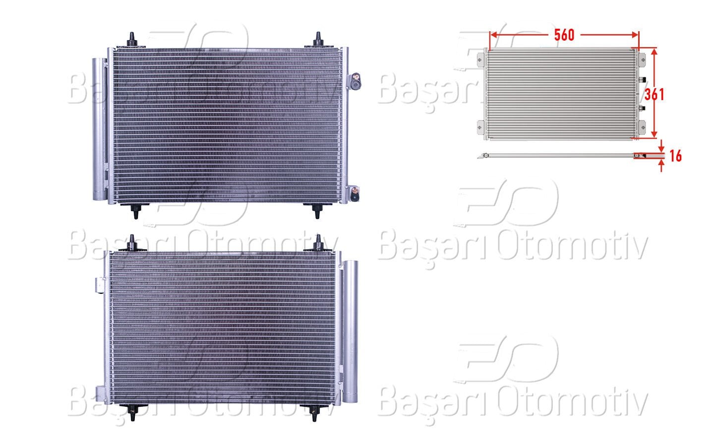 Citroen C4 Berlingo 2009-2015 Klima Radyatörü (560x361x16)