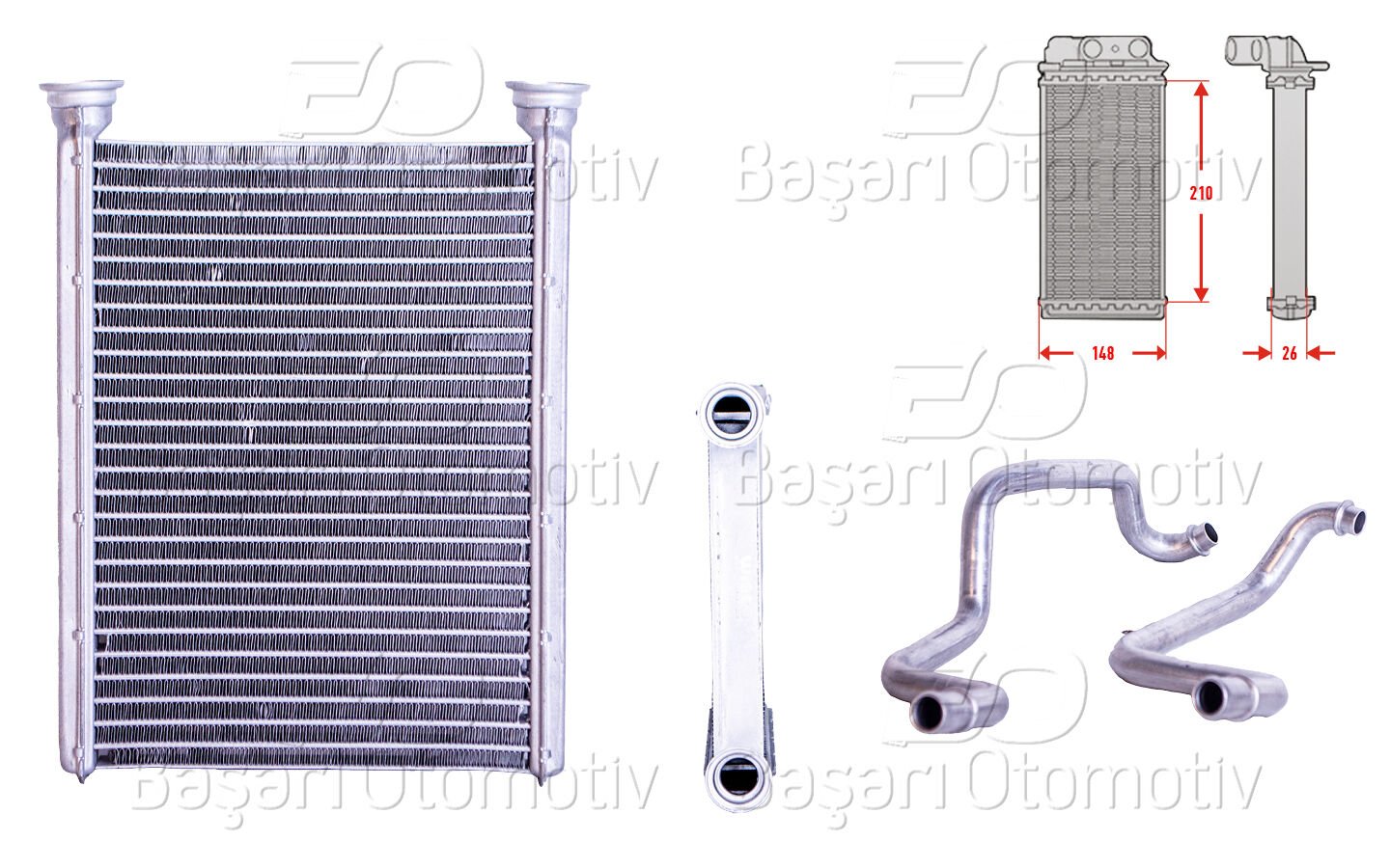 Renault Fluence Megane 3 Fiat Talento Opel Vivaro 1.2 TCE 1.4 TCE 1.5 DCI 1.6 D 1.6 DCI 1.6 16V 1.6 CDTI 1.9 DCI 2.0 DCI Kalorifer Radyatörü