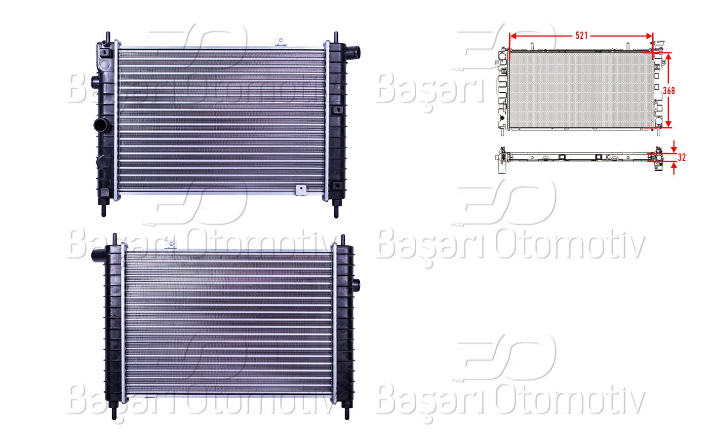 Opel Kadett E 1988 ve Sonrası Uyumlu Su Radyatörü