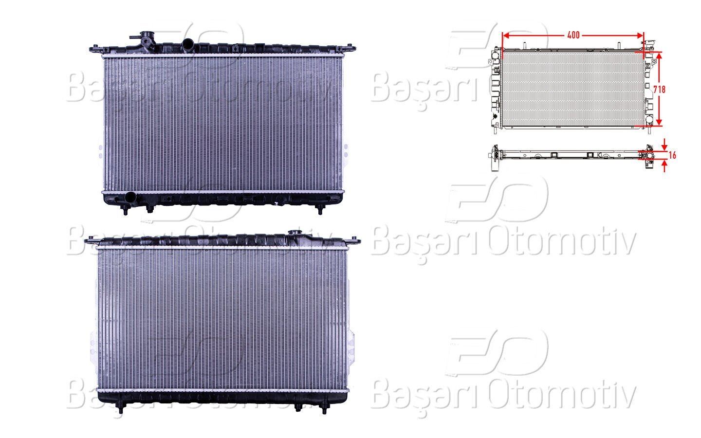 Hyundai Sonata 1998-2001 Uyumlu Su Radyatörü