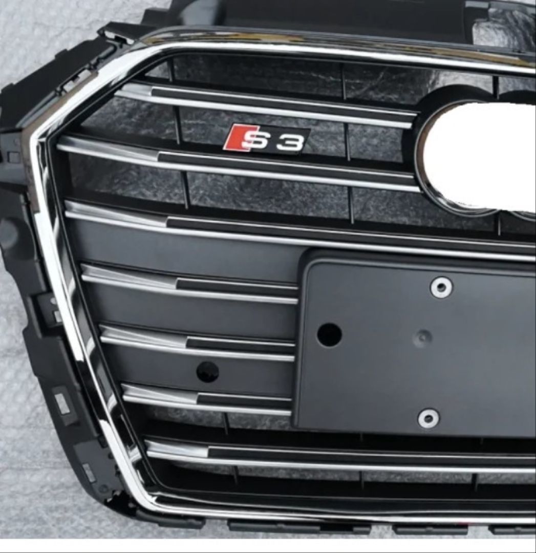 Audi A3 2016-2020 Uyumlu Panjur S3 Siyah / Krom