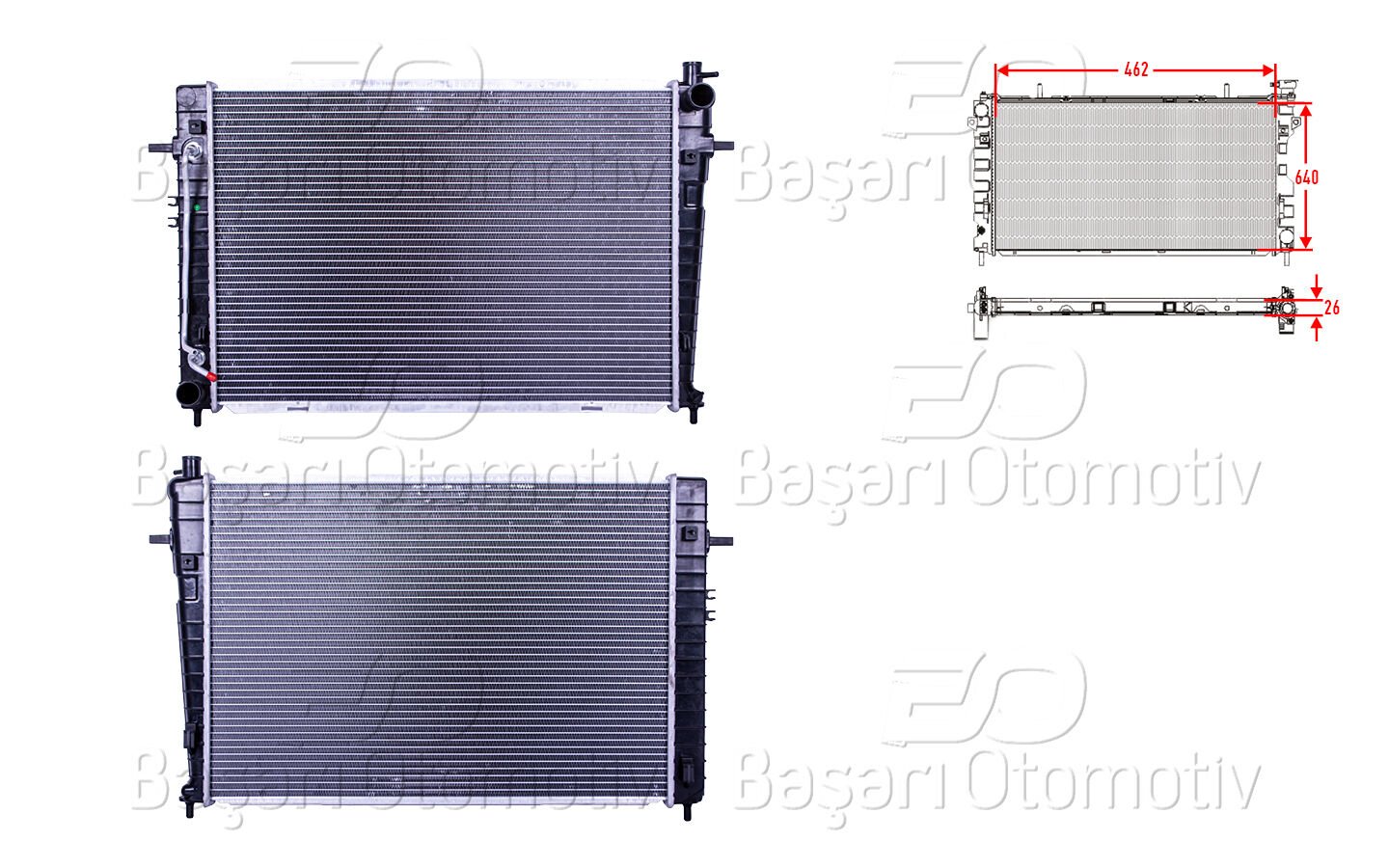 Hyundai Tucson ve Kia Sportage 2.0 CRDI 2004 ve Sonrası Uyumlu Otomatik Vites Su Radyatörü