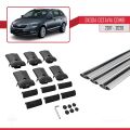 Skoda Octavia 3 (5E) Combi Post-Facelift 2017-2020 Arası ile Uyumlu FLY Model Ara Atkı Tavan Barı Gri 3 Adet