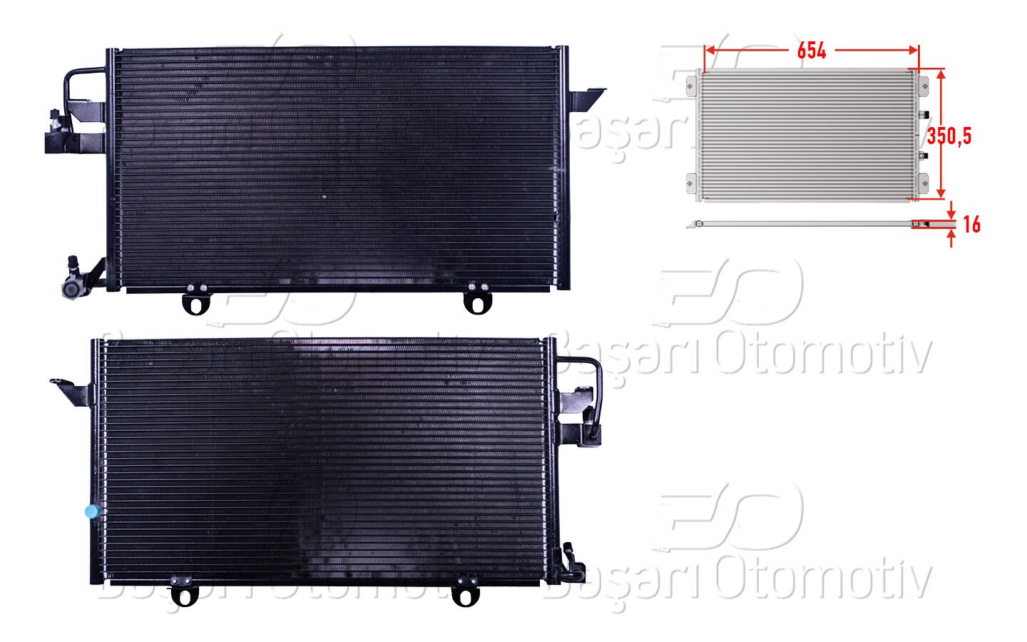 Audi A80 Klima Radyatörü 654X350,5X16 1.6 E 2.0 E 2.6 2.8 91 Sonrası