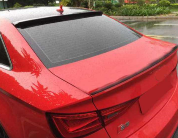 Audi A3 Sedan 2021 ve Sonrası Uyumlu Cam Üstü Spoiler Piano Black Parlak Siyah