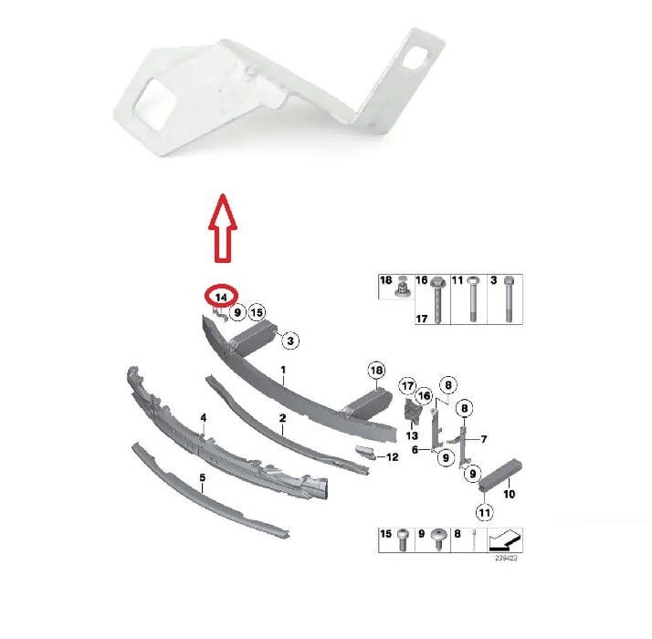 Bmw F10 Ön Tampon Braketi Sol (Alüminyum) 2010 Sonrası Uyumlu