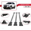 Chevrolet Captiva 2011-2015 Arası ile Uyumlu FLY Model Ara Atkı Tavan Barı Gri 3 Adet