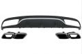 Mercedes W205 C Serisi ( AMG Sedan ) Uyumlu C63 Görünüm Difüzör / Mat Gri Çizgili ve Egzoz Seti