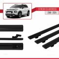 Citroen C3 Aircross (A88) 2018-2024 Arası ile Uyumlu BASIC Model Ara Atkı Tavan Barı Siyah 3 Adet