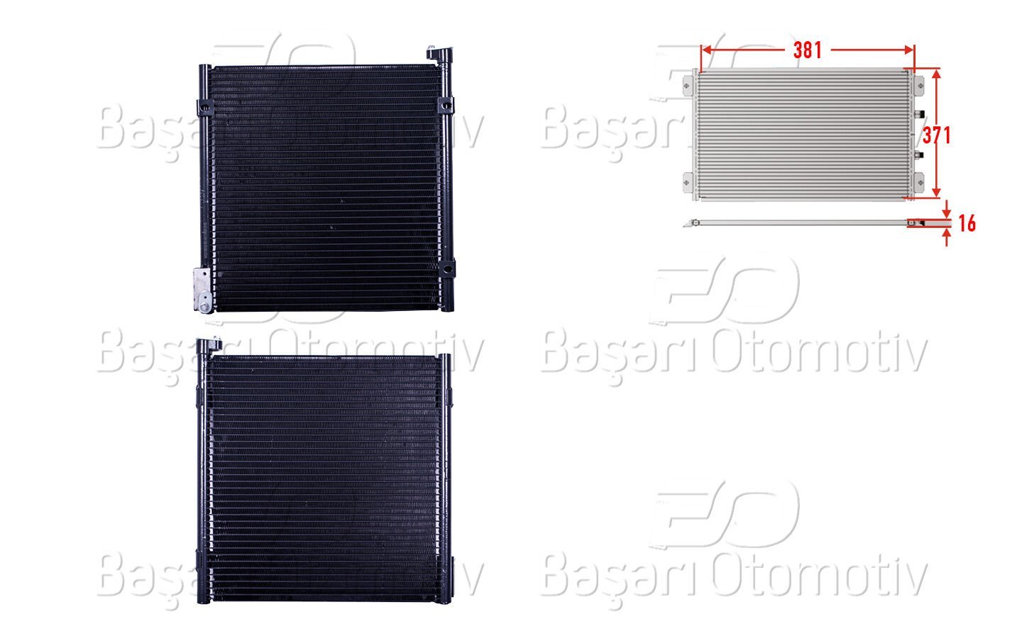 Honda Civic 1.6 1995 Sonrası Klima Radyatörü 381X371X16