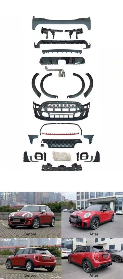 Mini Copper F55 ( 4 Kapı ) Uyumlu JCW Body Kit / Makyajlı Görünüm Full Set