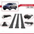 Chevrolet Blazer 1995-2005 Arası ile Uyumlu FLY Model Ara Atkı Tavan Barı Siyah 3 Adet