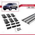 Chevrolet Blazer 1995-2005 Arası ile Uyumlu FLY Model Ara Atkı Tavan Barı Gri 3 Adet
