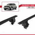 Volkswagen T-Cross (C11) 2019 ve Sonrası ile Uyumlu ACE-4 Ara Atkı Tavan Barı Siyah 2 Adet