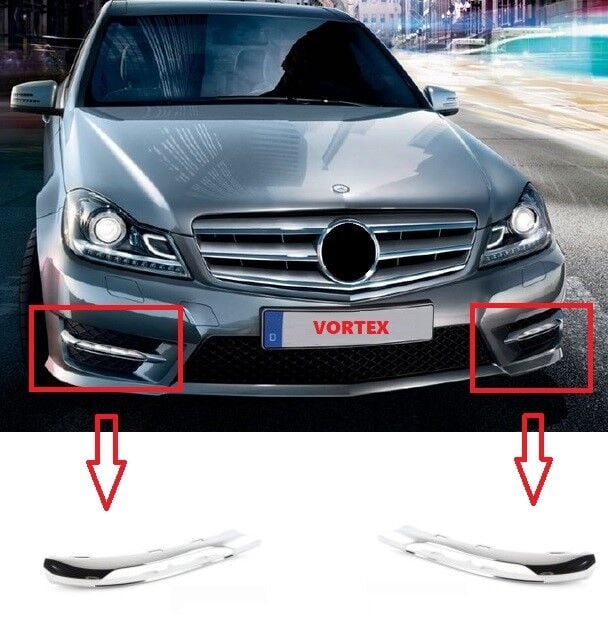 Mercedes C Serisi W204 Sis Far Kapağı Nikelajı Sol (Amg) 2011 Sonrası Uyumlu