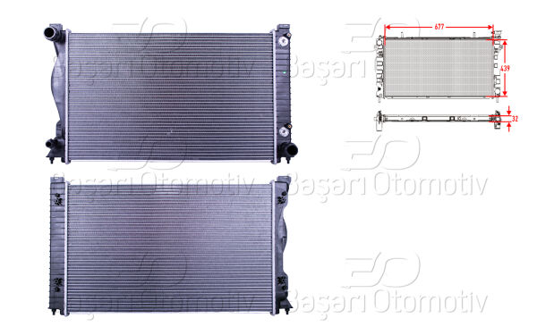 Audi A6 2.0 2.4 3.2 04 Sonrası Su Radyatörü Brazing AT 677X439X32 Mm