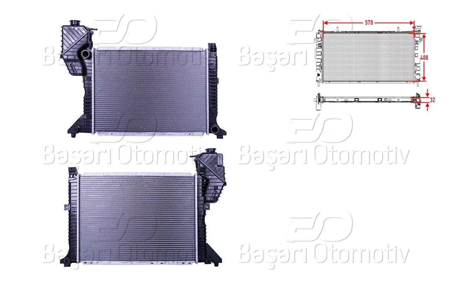 Mercedes-Benz Sprinter 1995-2006 Uyumlu Su Radyatörü