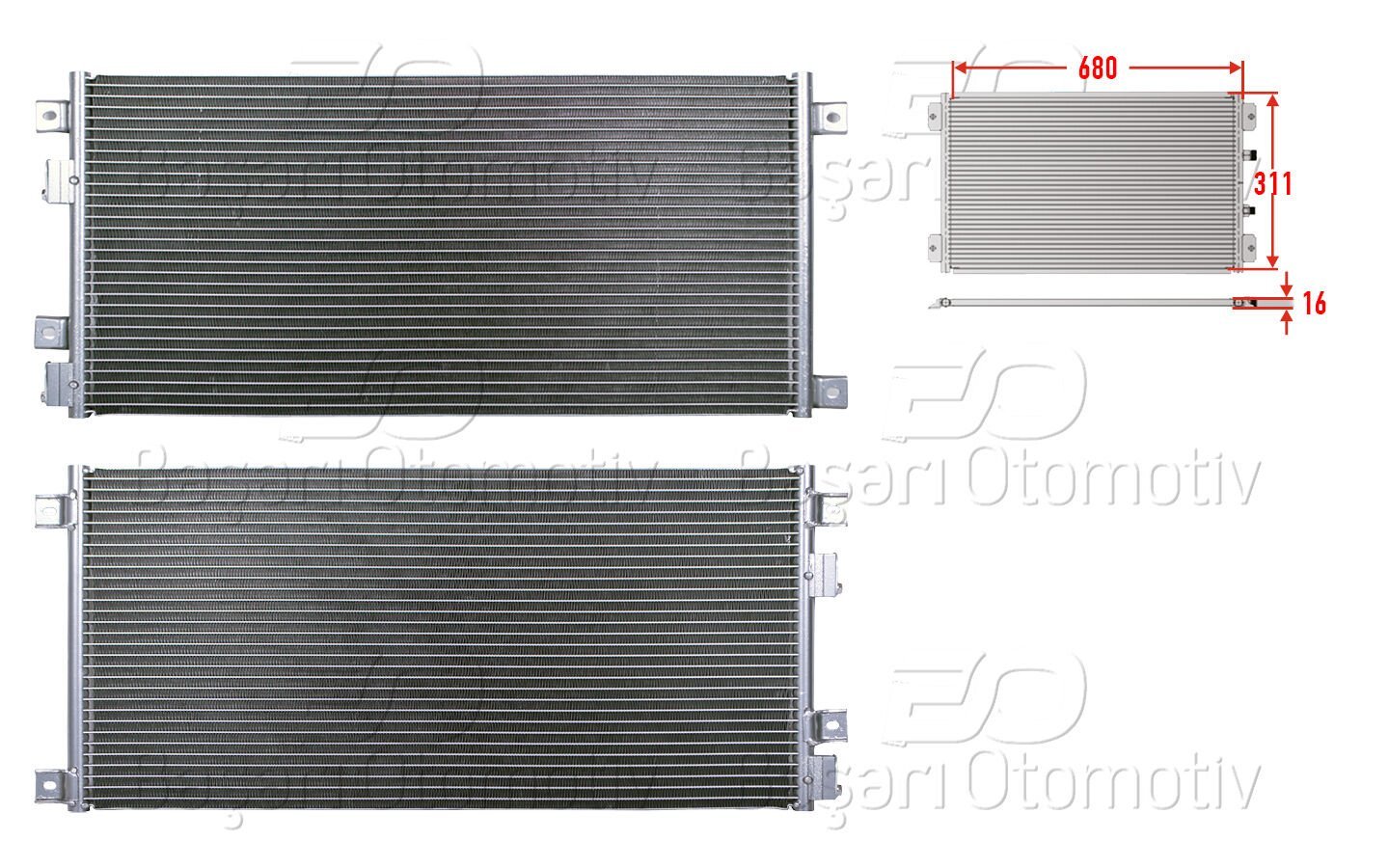 Iveco Daily 3 35S 2003-2006 ve Daily 4 35S 2006-2011 Uyumlu Klima Radyatörü