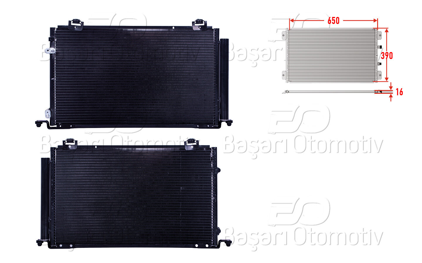 Toyota Avensis 2003-2008 Klima Radyatörü 650x390x16