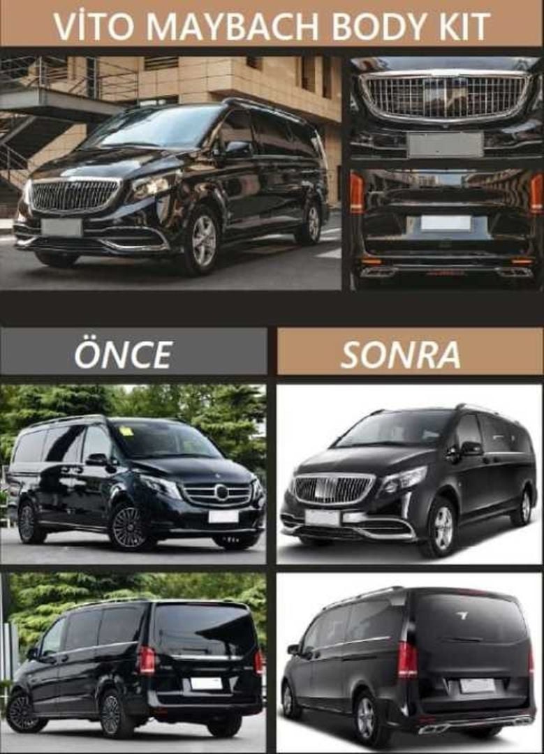Mercedes W447 Vito (2016-2023) Arası Uyumlu Maybach Görünüm Body Kit / Kaputsuz - Büyük Panjur