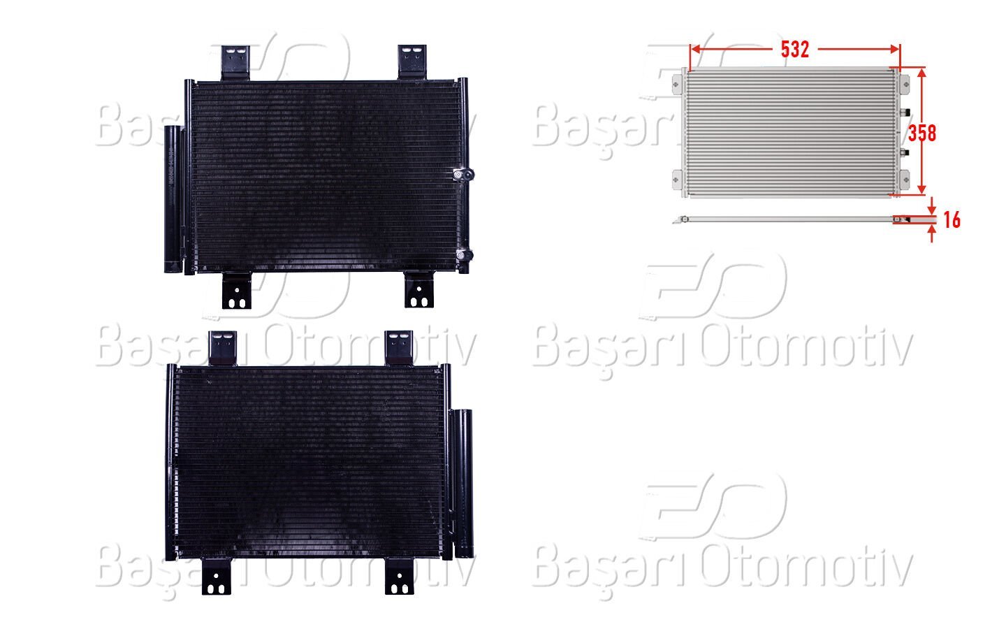 Daihatsu Terios 1.3 1.5 2005 Sonrası Klima Radyatörü 532X358X16 mm