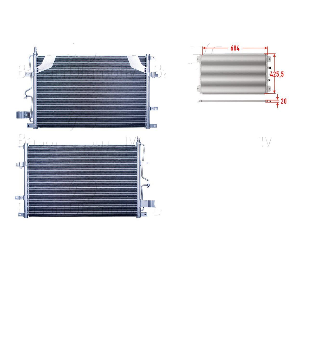 Volvo S60 / S80 1998-2010 Klima Radyatörü (684x425.5x20 mm)