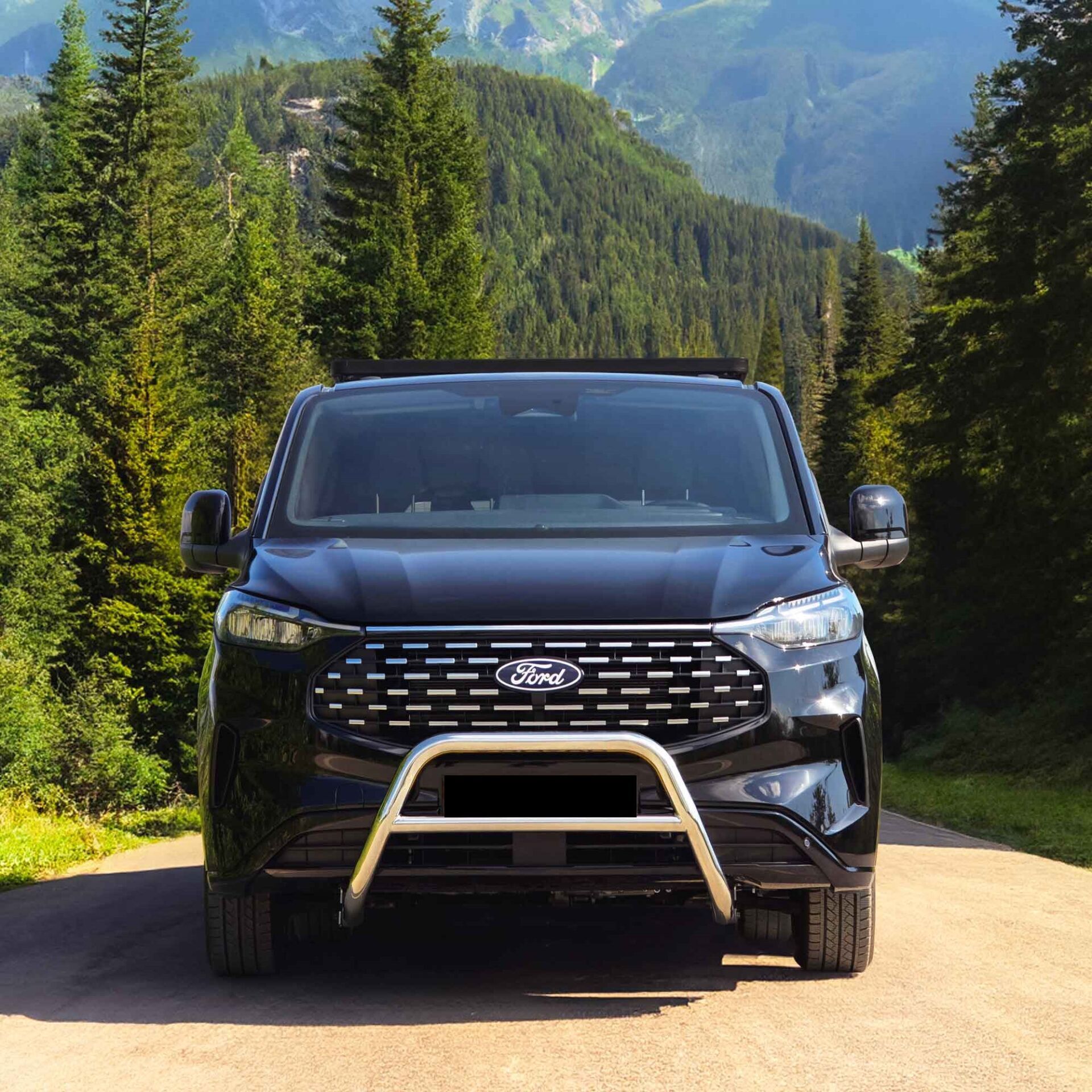 SsangYong Musso 2019+ Off Road Siyah Ön Koruma Ön Tampon Koruma Demiri Uni Plus AQM4WD PWT04