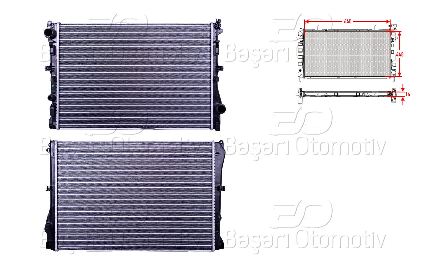 Mercedes-Benz C Serisi E Serisi W205 213 2014 Sonrası Benzinli Dizel Su Radyatörü Brazing MT 640X448X16