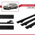Mercedes E Class 3 (S211) 2004-2009 Arası ile Uyumlu BASIC Model Ara Atkı Tavan Barı Siyah 3 Adet