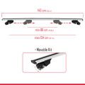 Volvo XC90 2003-2014 Arası ile Uyumlu HOOK Model Ara Atkı Tavan Barı Gri 2 Adet
