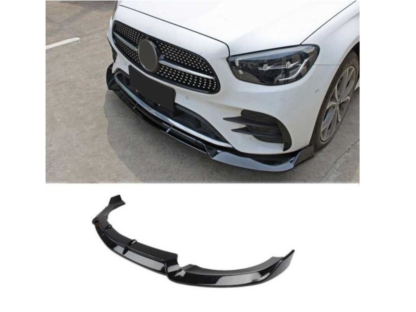 Mercedes W213 E Serisi 2020+ Uyumlu Ön Lip - Piano Black
