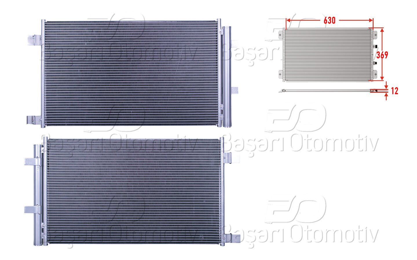 Nissan Qashqai 2 1.5 DCI 2013 Sonrası / 1.7 DCI 2019 Sonrası / Renault Megane 4 1.5 115 2018 Sonrası Klima Radyatörü 630X369X12