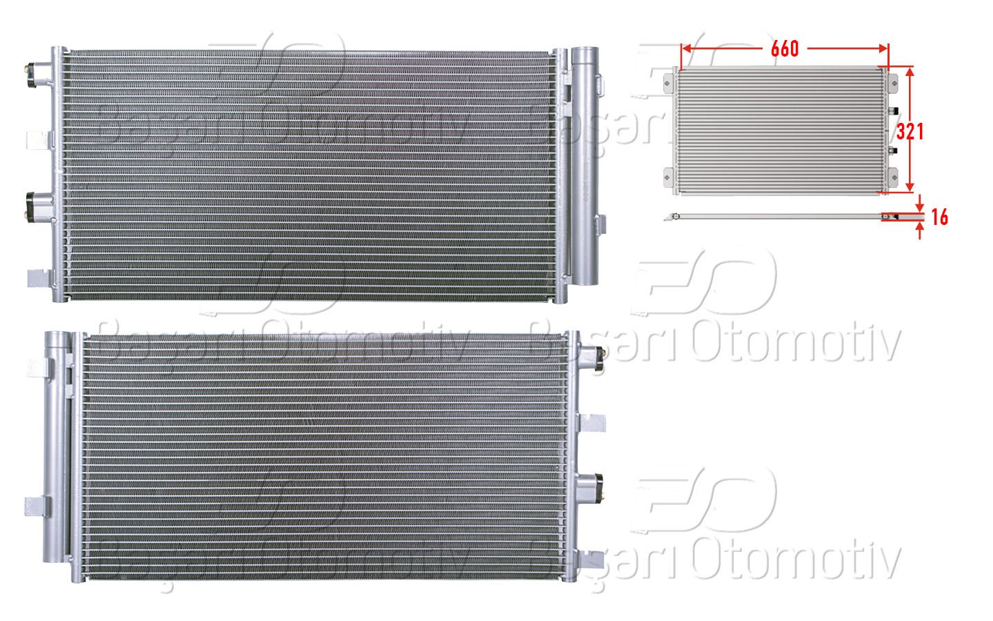 Dacia Duster 1.5 DCI 2010 Sonrası Klima Radyatörü 660X321X16