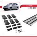 Kia Carens Post-Facelift 2002-2006 Arası ile Uyumlu FLY Model Ara Atkı Tavan Barı Gri 3 Adet