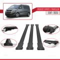 Peugeot Expert 3 Traveller 2017 ve Sonrası ile Uyumlu FLY Model Ara Atkı Tavan Barı Siyah 3 Adet
