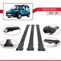 Peugeot Bipper 2008-2017 Arası ile Uyumlu FLY Model Ara Atkı Tavan Barı Siyah 3 Adet