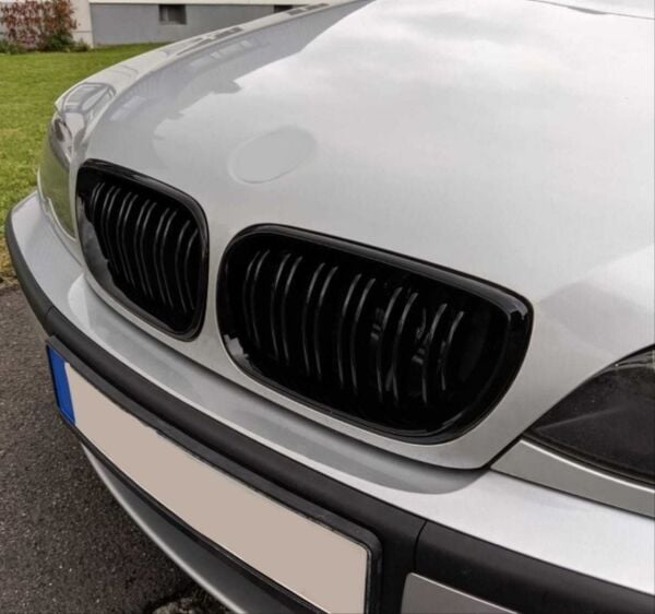 BMW 3 Serisi E46 2002-2004 Uyumlu Çift Çizgi M Böbrek Panjur